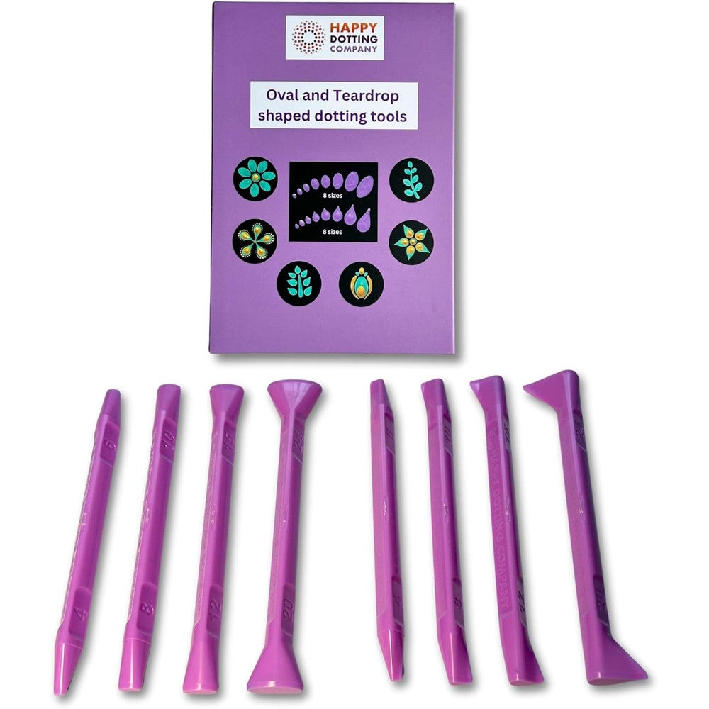 Happy Dotting Company oval and teardrop dotting tool set front view