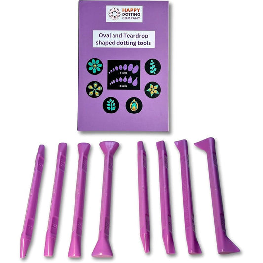 Happy Dotting Company oval and teardrop dotting tool set front view