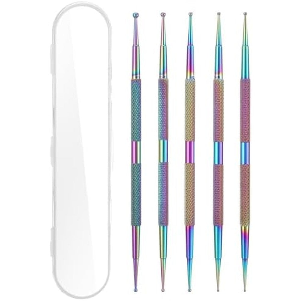 ValueBargain 4 pieces stainless steel nail dotting tool set front view