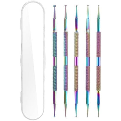 ValueBargain 4 pieces stainless steel nail dotting tool set front view