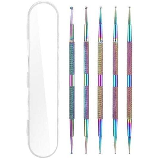 ValueBargain 4 pieces stainless steel nail dotting tool set front view