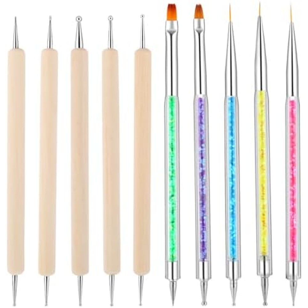 ABenkle 10 Piece Nail Art Dotting Tools Set front view