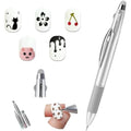 Gaoy 5-in-1 nail dotting pen front view silver finish