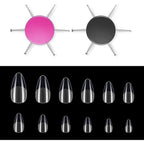 Abeillo 2 pcs nail dotting tools with 48 almond gel tips set front view