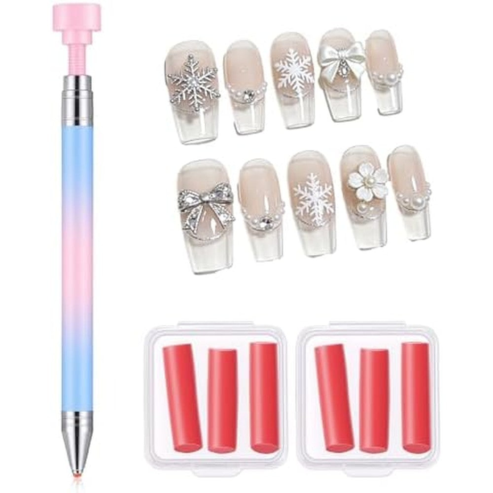 Facejewel rhinestone picker tool front view with wax pen