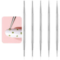 Qulkws 5 pieces stainless steel nail art dotting tool set front view
