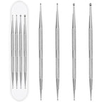 Filfeel 4 piece stainless steel nail art dotting tool set front view