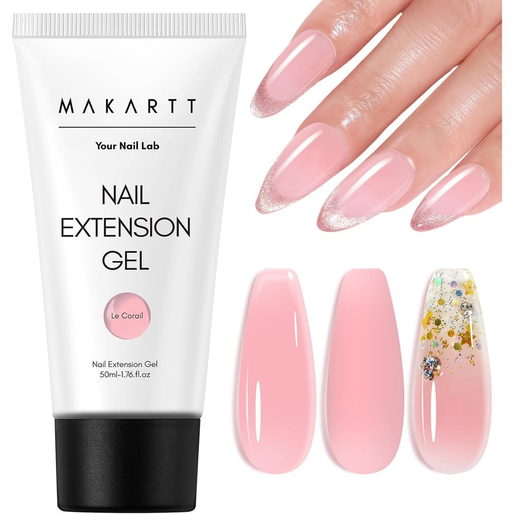Makartt Hema-Free Poly Nail Gel Natural Pink 50 Milliliters Gel Builder For Nail Extension And Strengthening Professional DIY Salon Quality - Image 1
