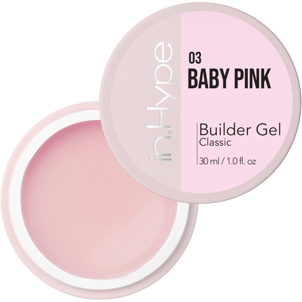 In.Hype Hard Builder Gel Baby Pink jar front view