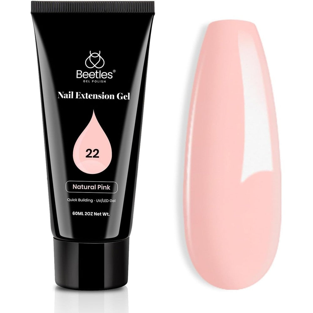 Beetles Poly Extension Gel 60g Natural Pink tube front view