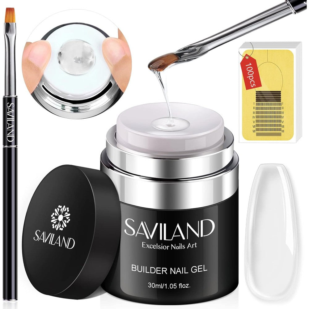 Saviland builder gel 30ml jar front view for nail extension