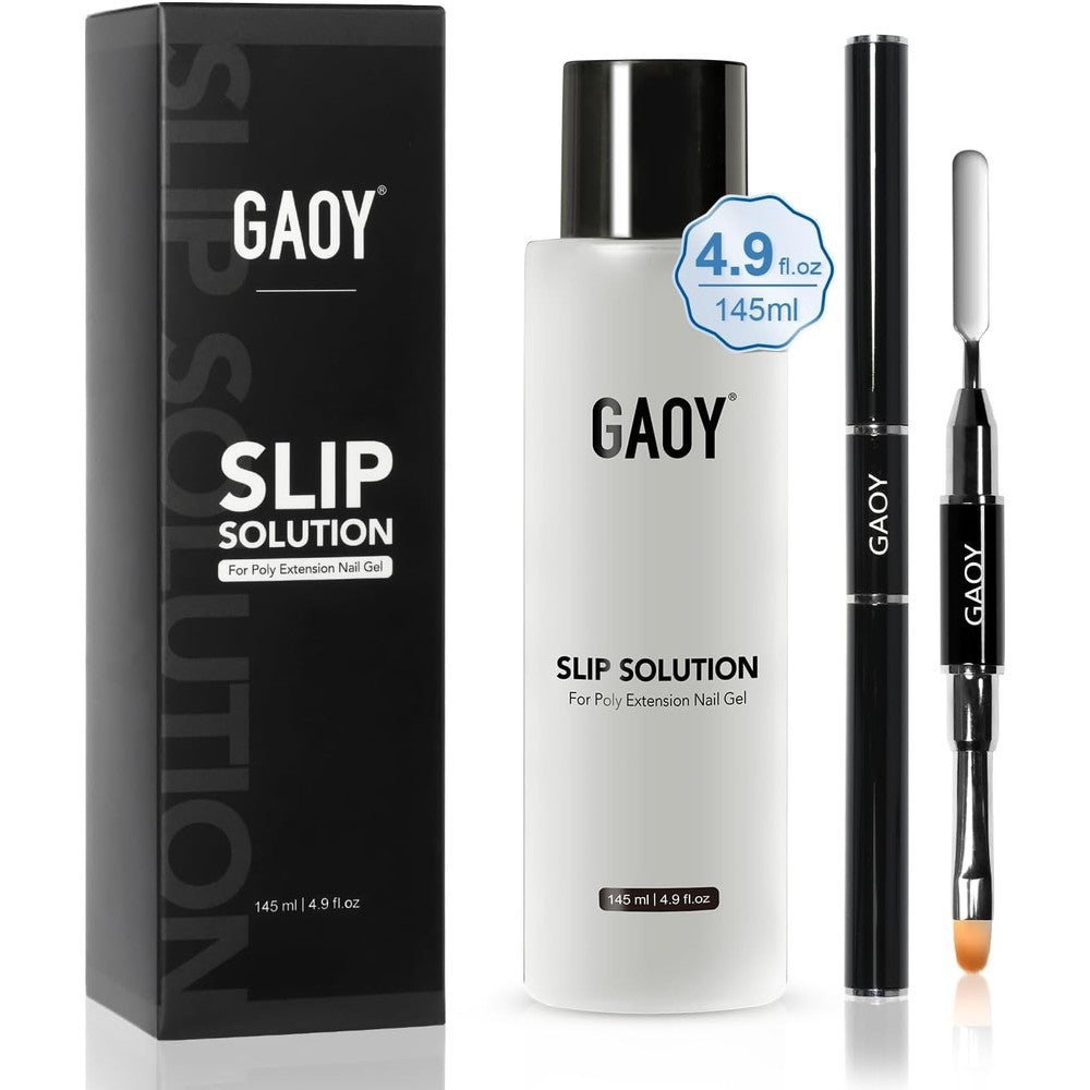 GAOY slip solution set for poly gel nails bottle with professional nail art brush