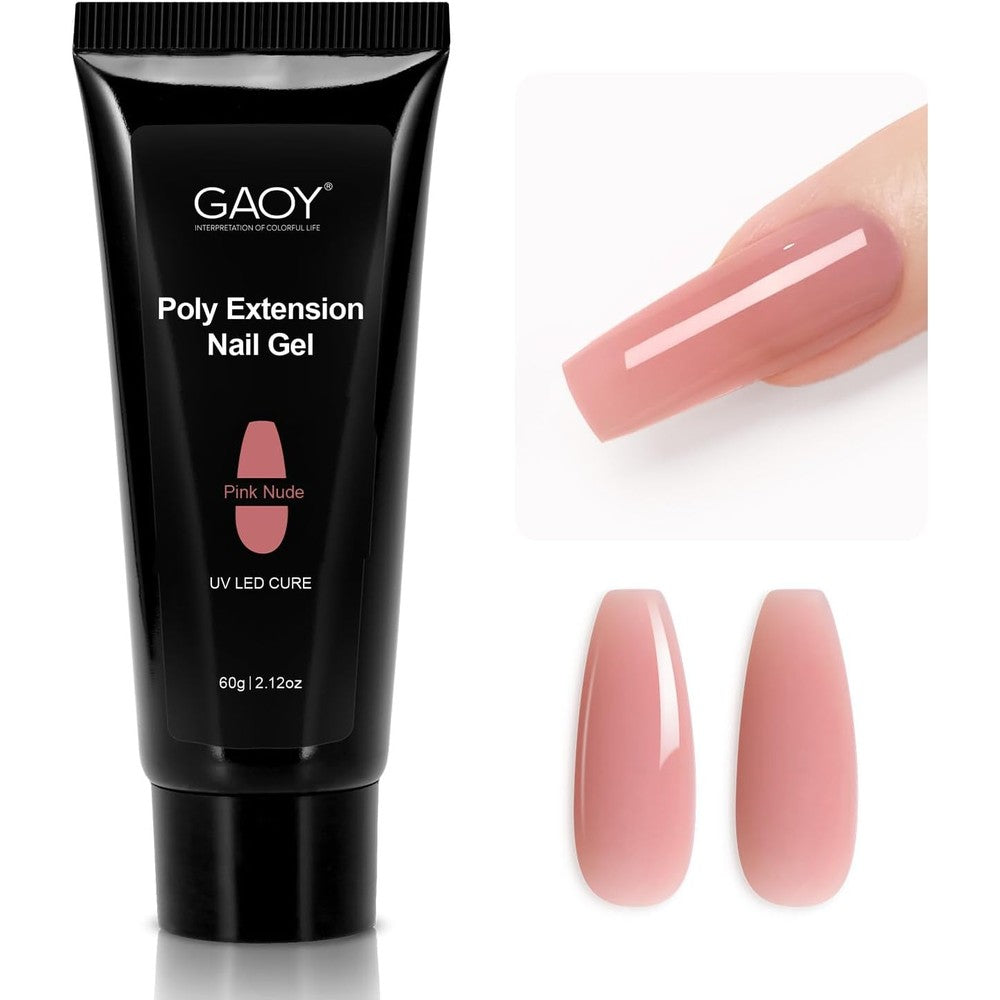 GAOY poly gel pink nude tube for professional nail extension and building