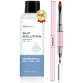 Morovan poly gel slip solution kit front view bottle and brush