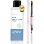 Morovan poly gel slip solution kit front view bottle and brush