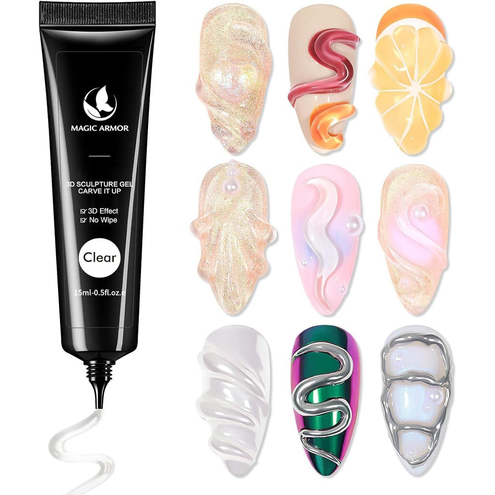 Magic Armor 3D sculpting nail gel clear 15g jar front view