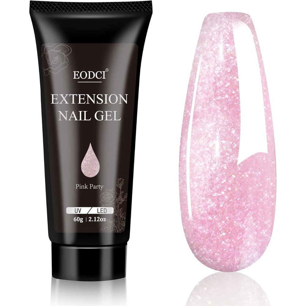 Aokitec Poly Nail Gel Pink Glitter front view packaging