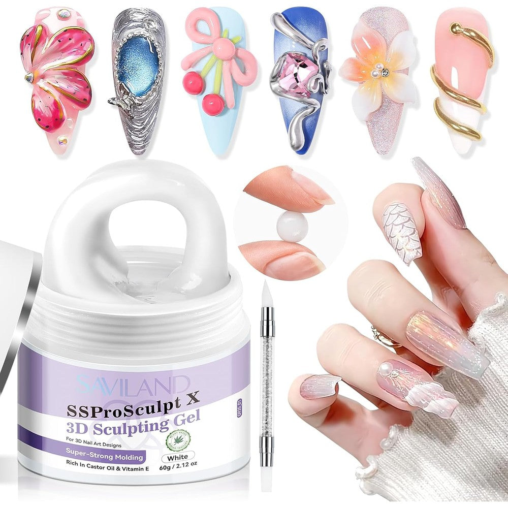 Saviland 60 Gram 3D Nail Gel front view container