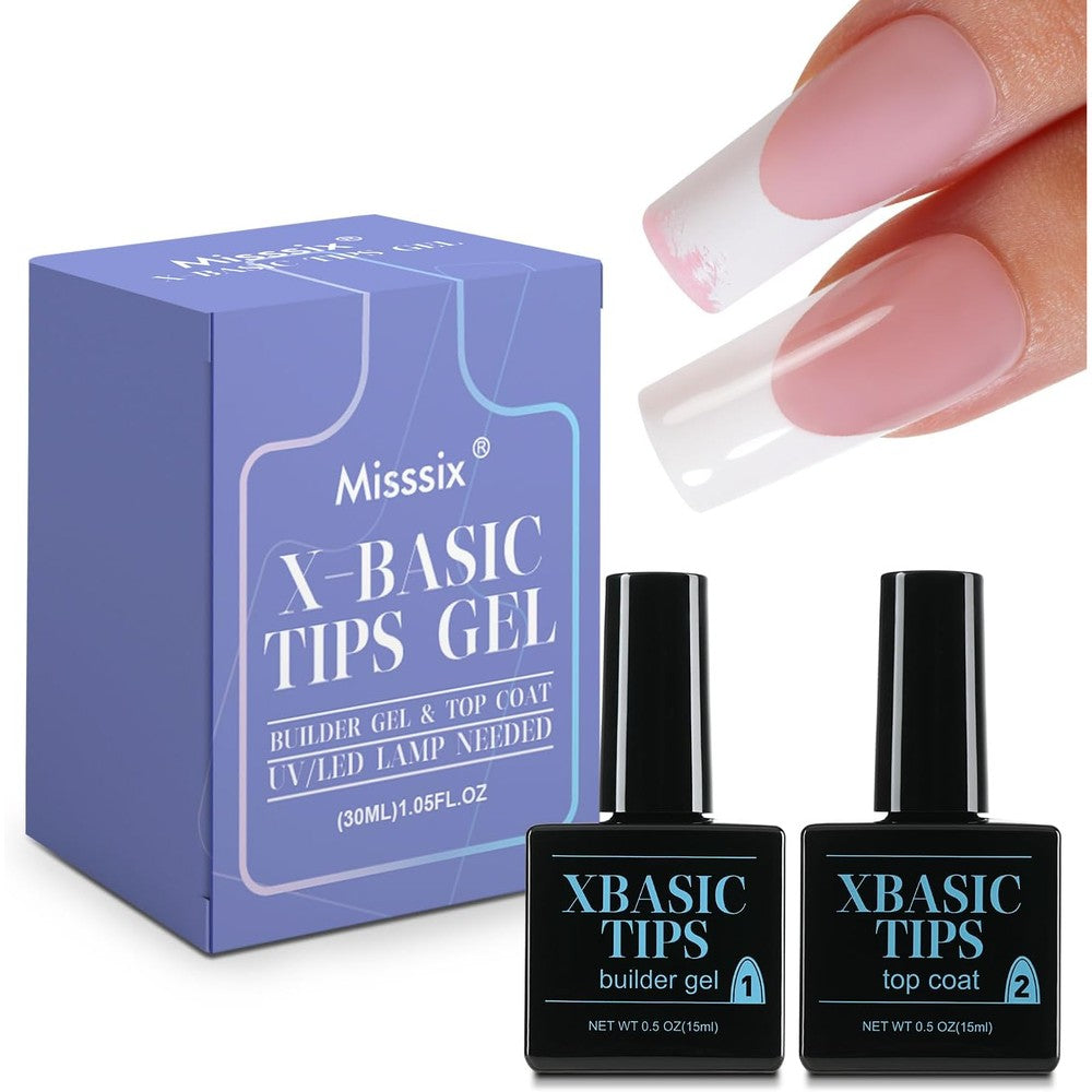 Misssix Xbasictips French Protecting Builder Gel and Top Coat front view bottle