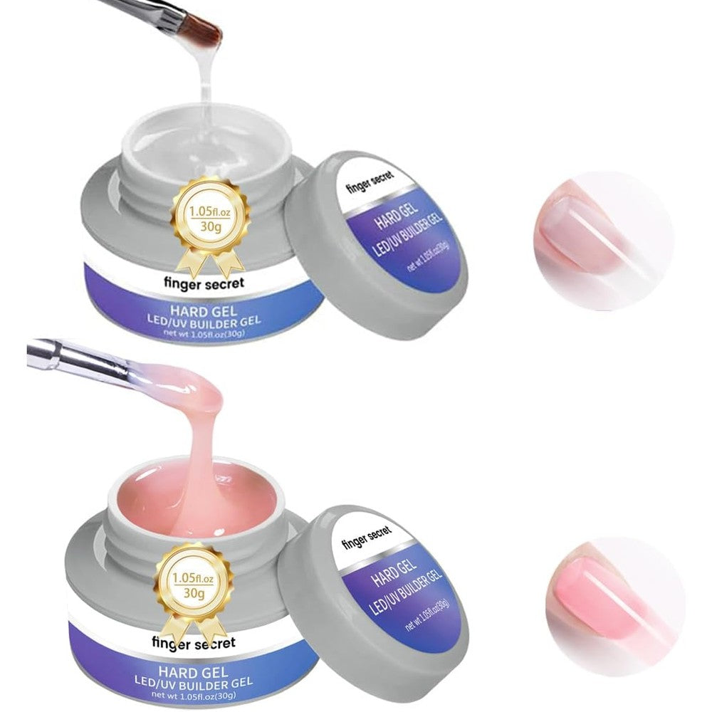 Aoboo hard builder gel for nails clear and nude containers