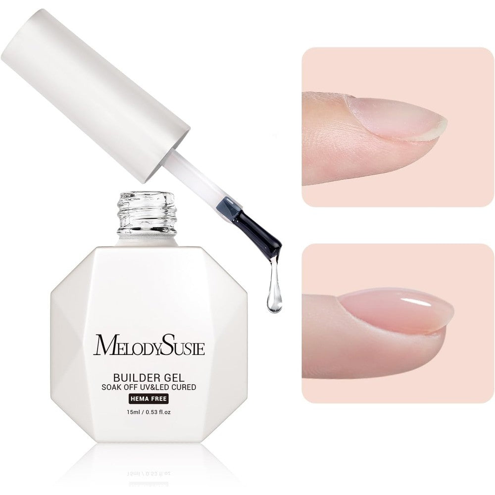 MelodySusie HEMA-free clear builder nail gel bottle front view