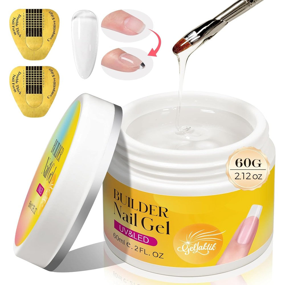 Gellaktik Builder Gel for Nails 60 gram clear container front view