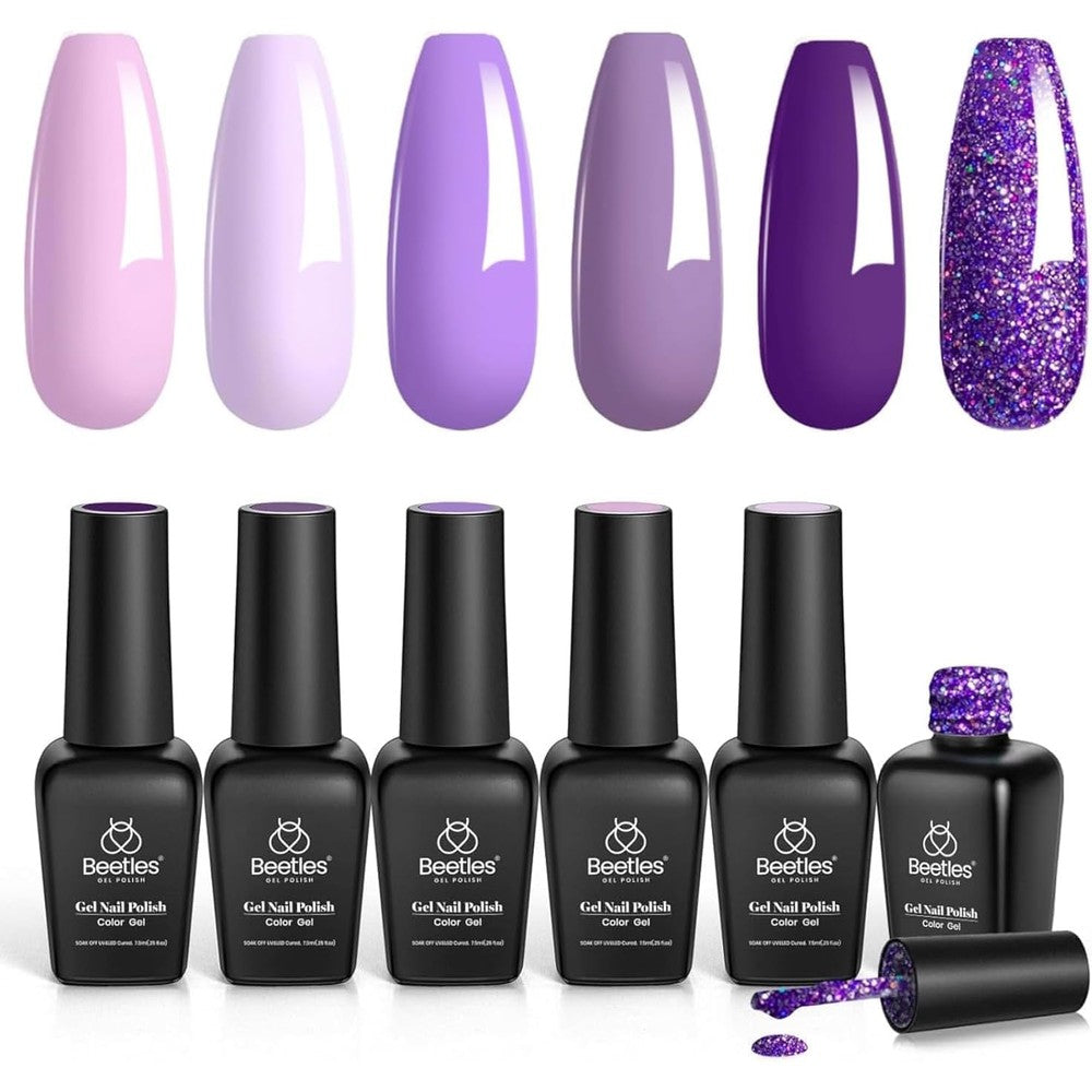 Beetles Gel Polish Grape Vine 6 colors set front view