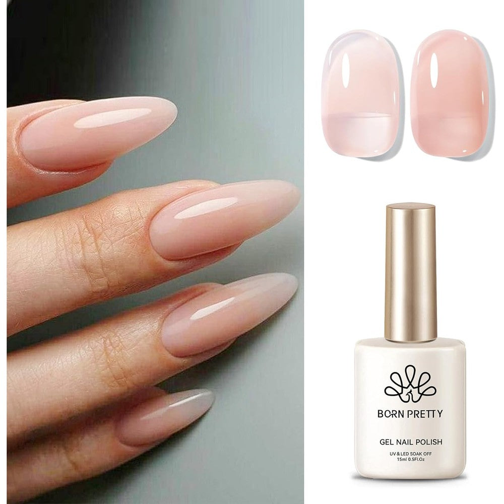 Born Pretty jelly gel nail polish 15ml bottle in sheer translucent nude