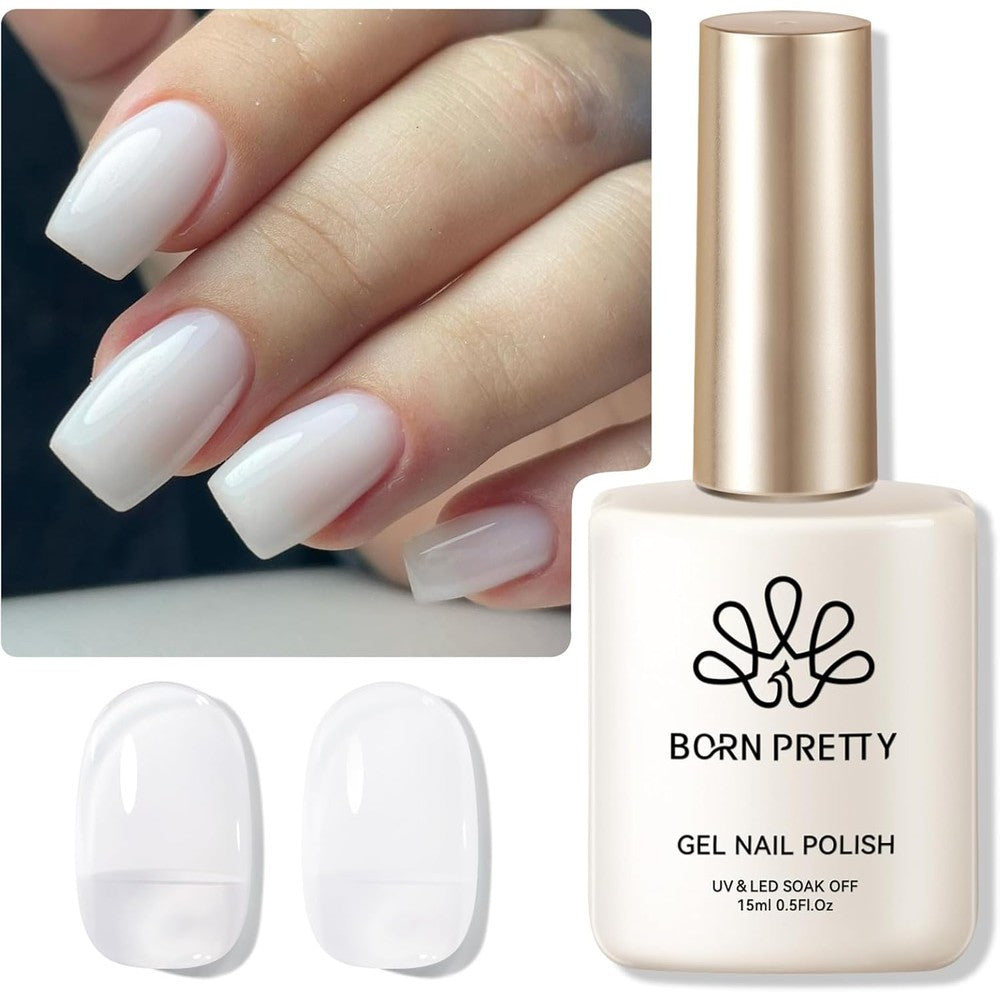 Born Pretty Milky White Gel Nail Polish bottle front view