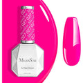 MelodySusie neon pink gel nail polish front view of the octagonal bottle
