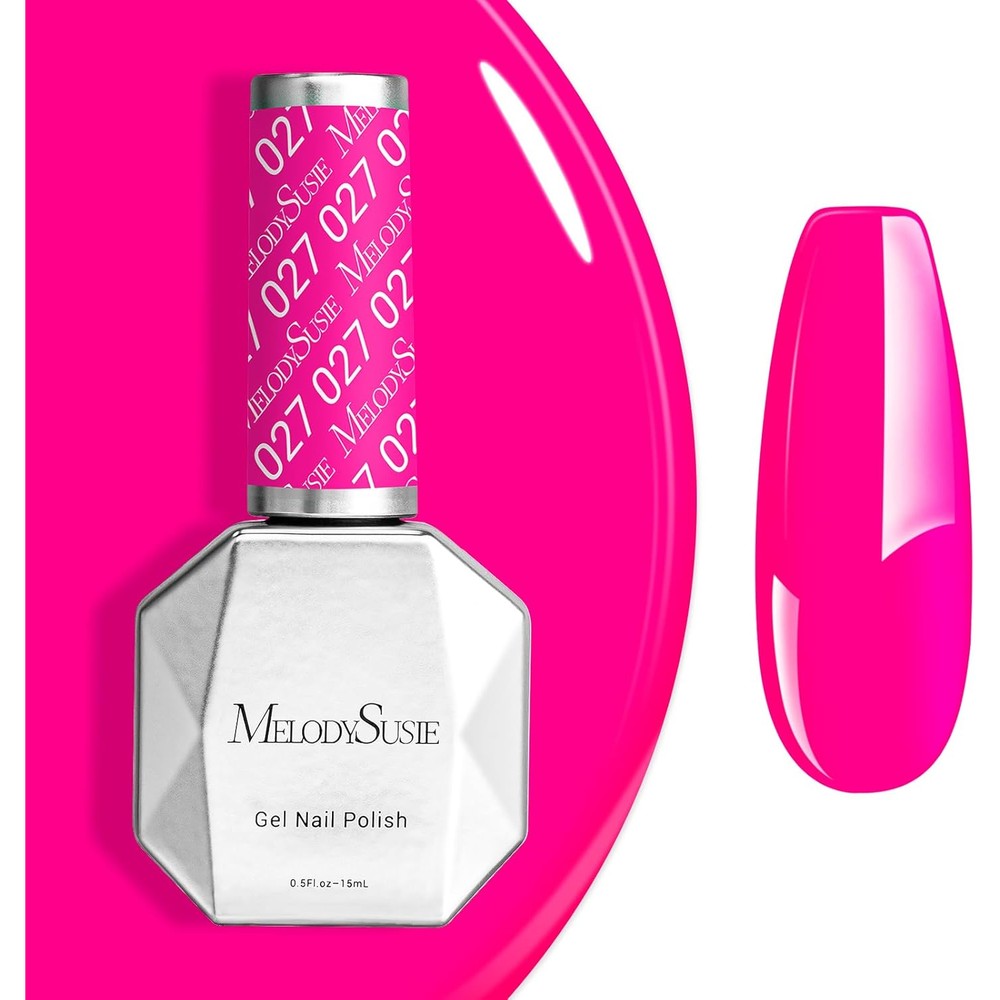 MelodySusie Neon Pink Gel Nail Polish front view