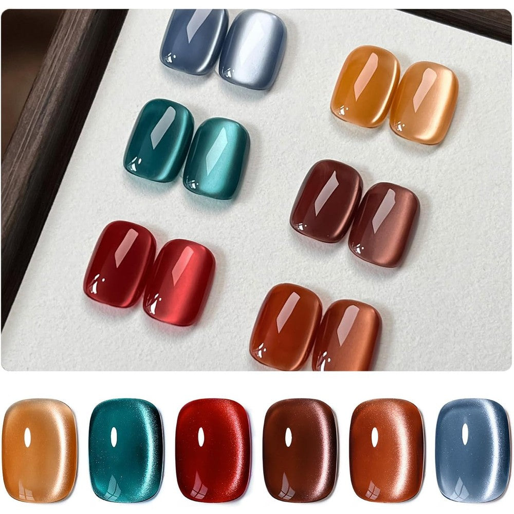 Gaoy silk glitter cat eye gel polish set front view