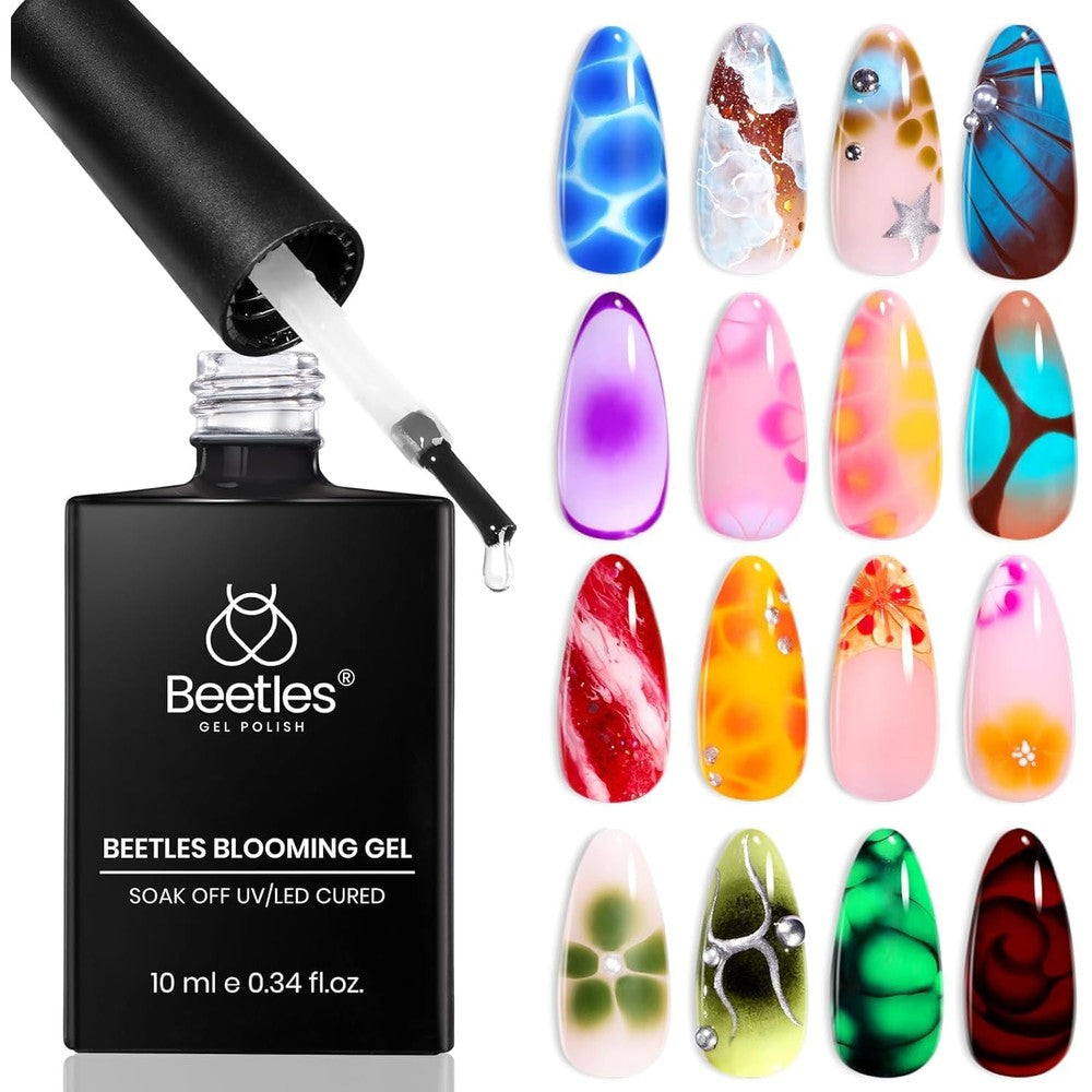 Beetles blooming gel clear nail polish front view
