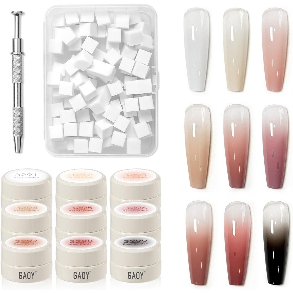 Gaoy Patting Gel Nail Polish Kit Rose Garden front view