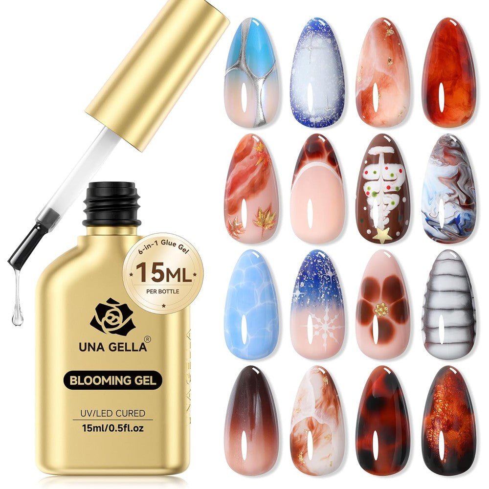 Una Gella Blooming Gel Nail Polish front view bottle 15ml