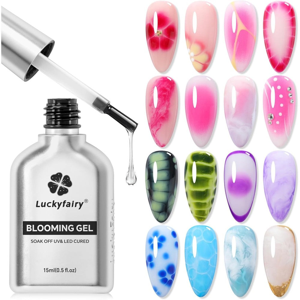 Luckyfairy Clear Blooming Gel Nail Polish 15ml front view