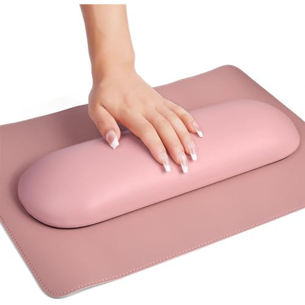 Merterfly luxury nail arm rest pillow and matching pink mat set
