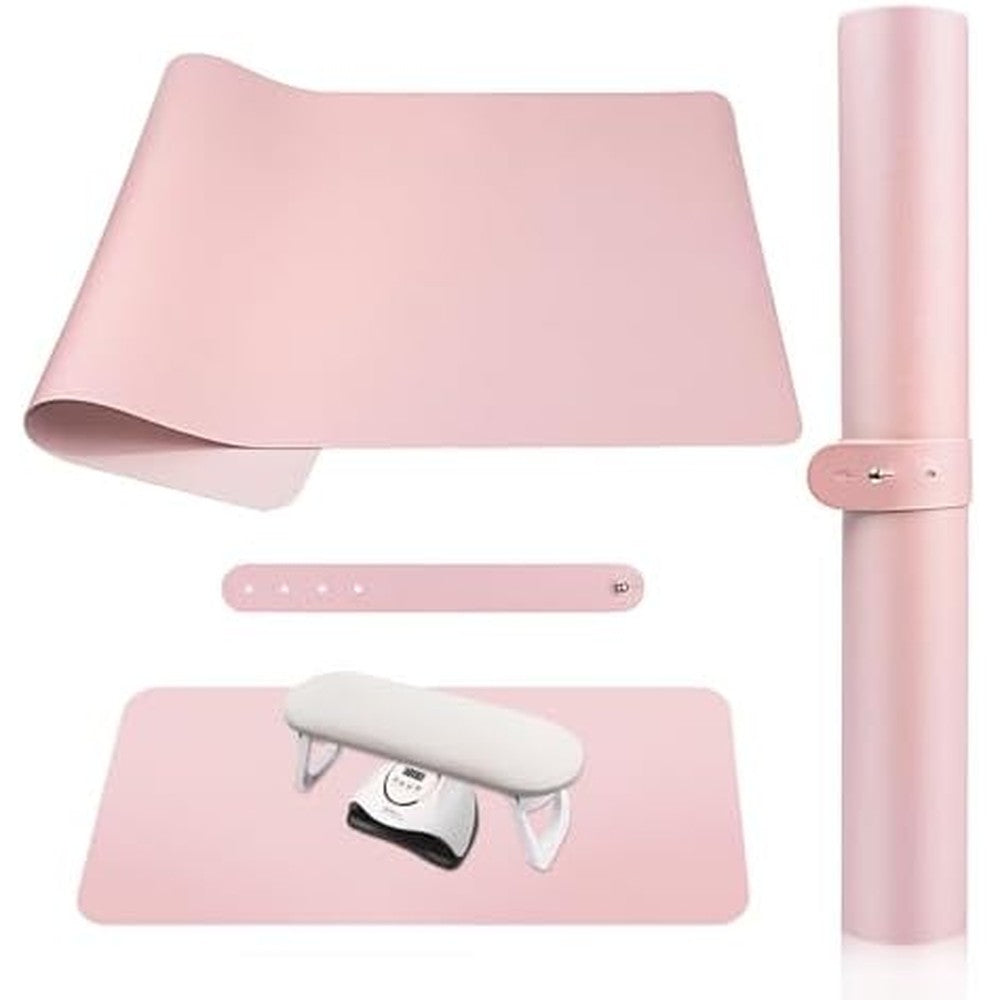 Subay Pink Nail Art Table Mat front view on a desk