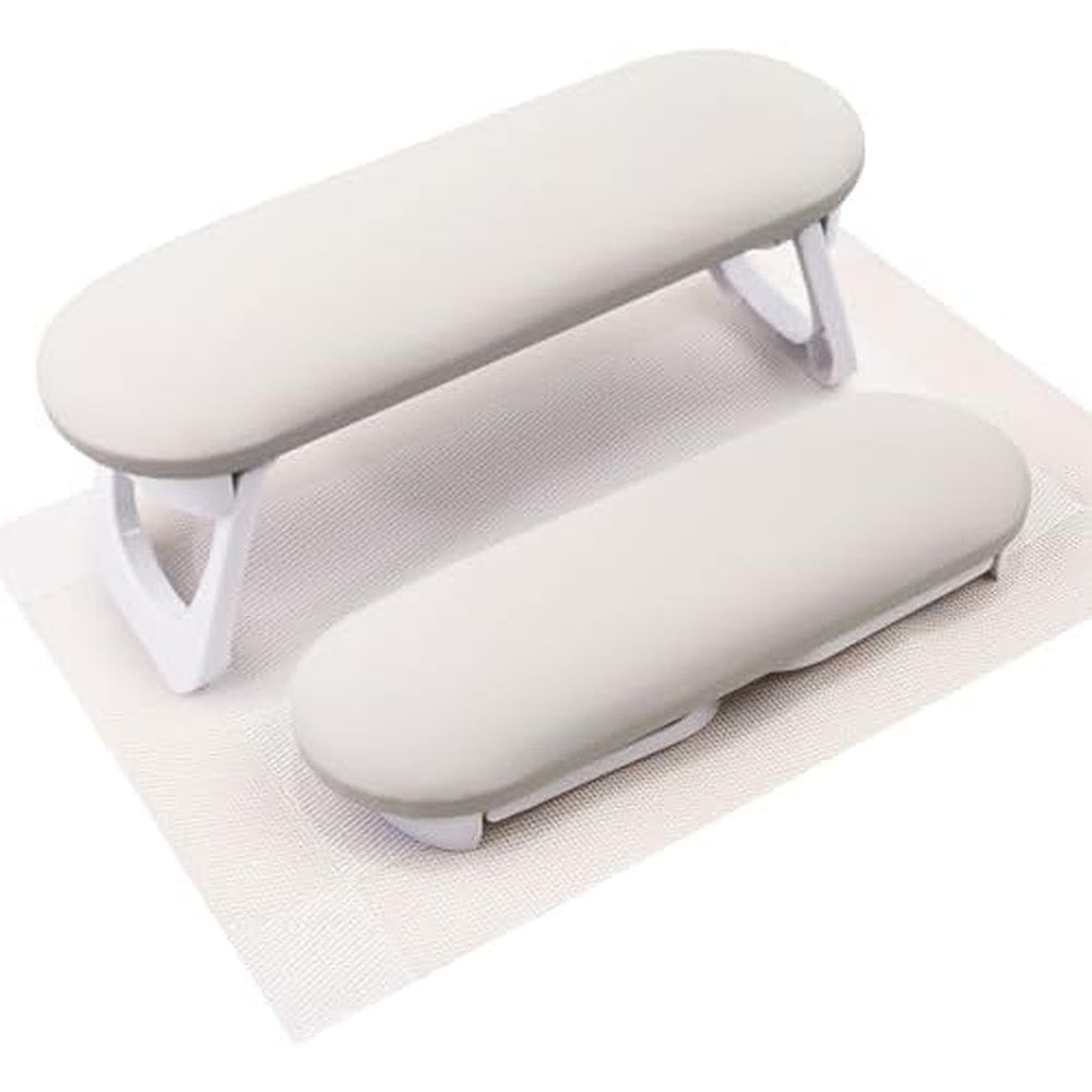 Subay foldable nail arm rest in light gray front view