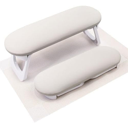 Subay foldable nail arm rest in light gray front view