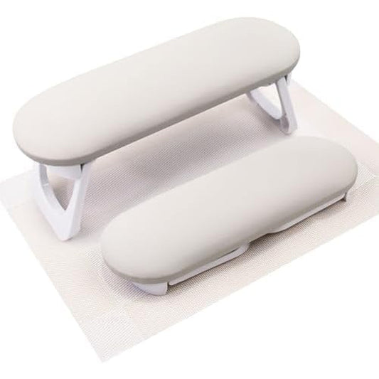 Subay foldable nail arm rest in light gray front view