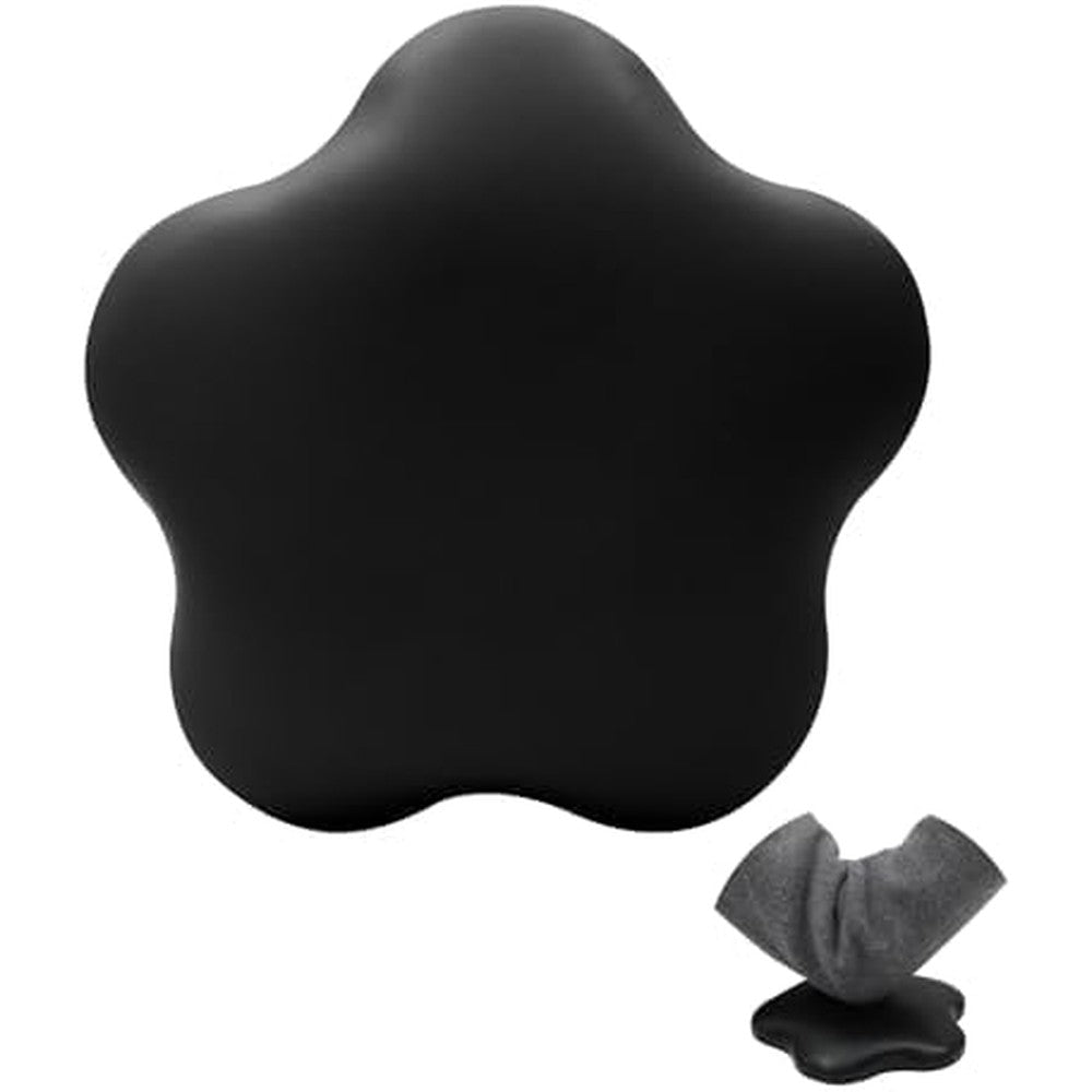 Yingjee black microfiber leather nail tech elbow rest front view