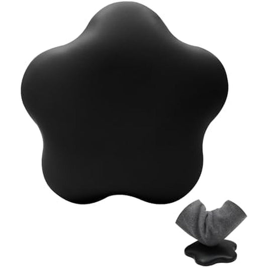 Yingjee black microfiber leather nail tech elbow rest front view