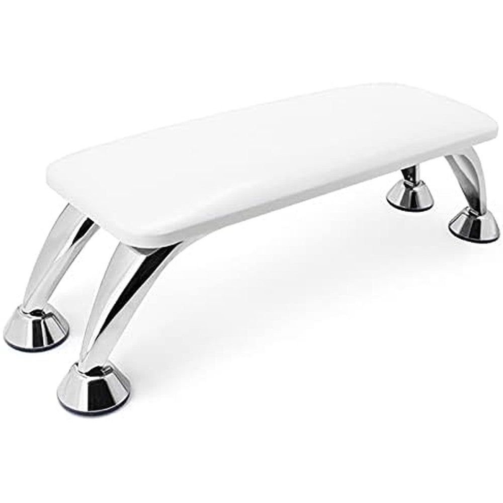 Yuehuamech nail arm rest cushion white front view for manicure desk