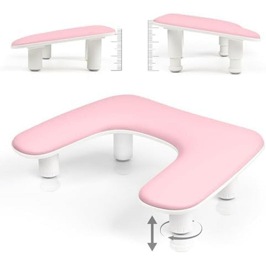 Amoyun U-Shaped Nail Arm Rest pink front view