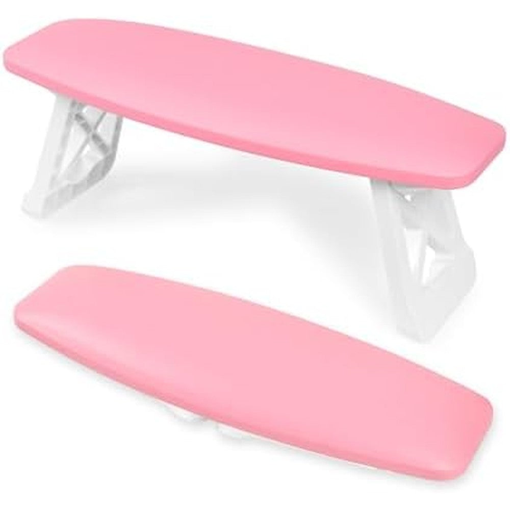 Aonolovo 15.2 inch pink nail arm rest front view for manicure station