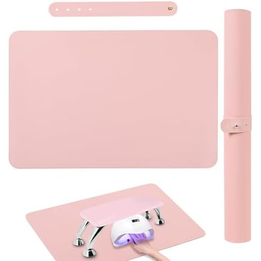 Lionvison pink nail art table mat front view