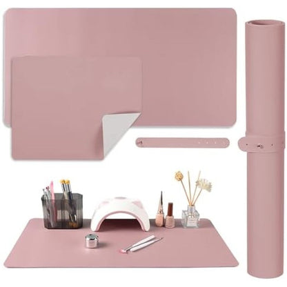 Sutozmiwe nail art table mat 2 piece set front view on desk