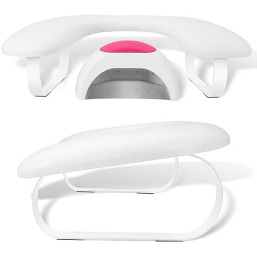 Aonolovo white U-shaped nail arm rest front view for manicure tech