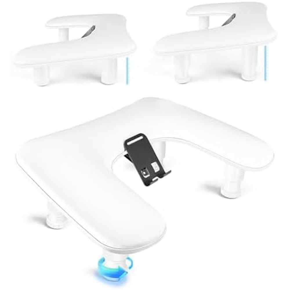 Jodsone U-shaped white manicure arm rest front view for nail techs